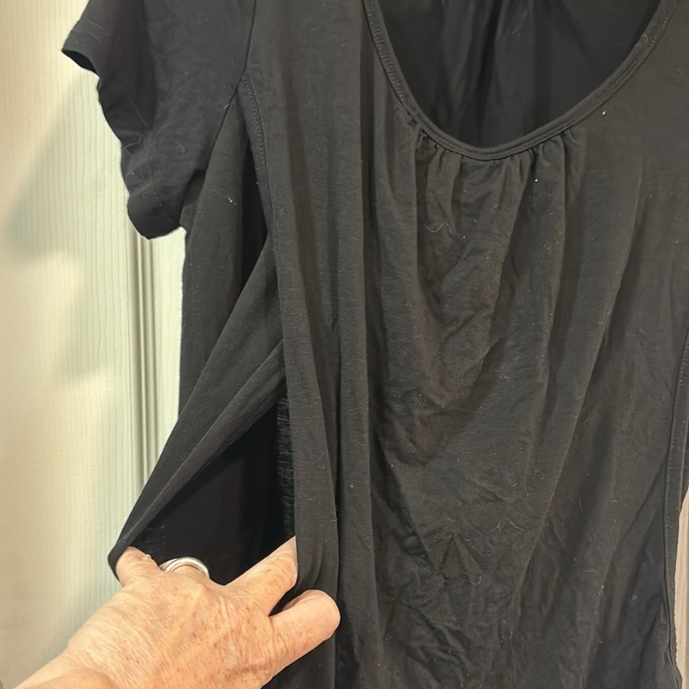 SMALLSHOW Nursing Shirt Fashionably Pregnant Black Short Sleeve size Small - Picture 4 of 9